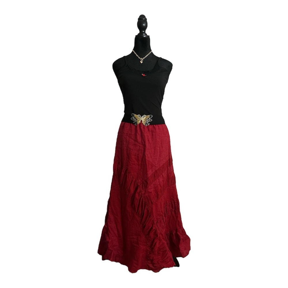 Elegant Red Maxi Skirt